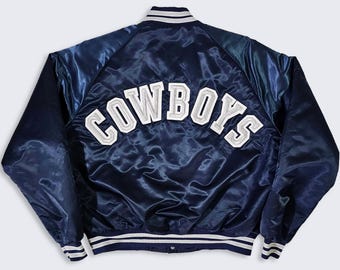 Denver Broncos Vintage 80s Chalk Line Satin Bomber Jacket - NFL