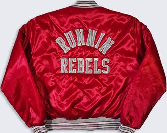 UNLV Runnin Rebels Vintage 90s Starter Style Satin Bomber Jacket