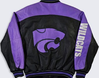 Kansas State Wildcats Vintage 90s Leather Bomber Jacket