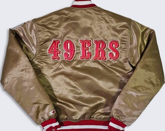 Vintage 1980s San Francisco 49ers Starter Pro Line Satin Bomber Jacket Size Large