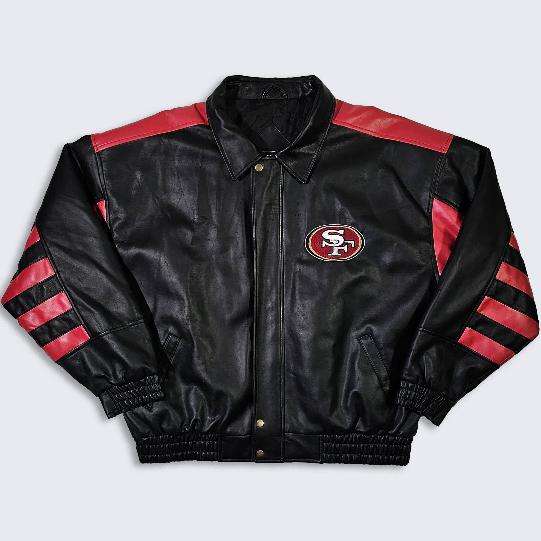 San Francisco 49ers Vintage 90s Game Day Leather Jacket San Francisco 49ers Vintage 90s Game Day Leather Jacket