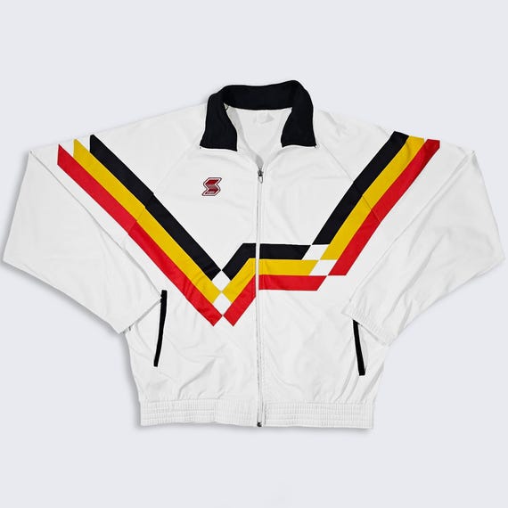 Germany Soccer Vintage 90s ABM Track Jacket - Deutschland Football Lightweight White Coat - Men's Size : Extra Large ( XL ) - FREE Shipping