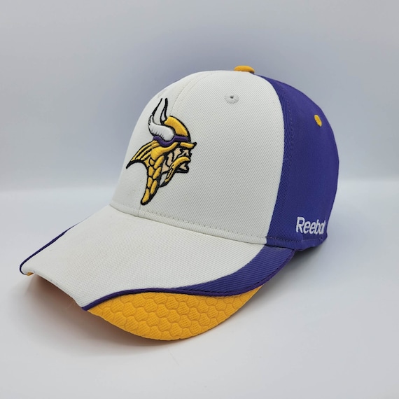 Minnesota Vikings Reebok Flex Hat - White Football Baseball Cap - NFL Officially Licensed - Size Adult Small / Medium - FREE SHIPPING