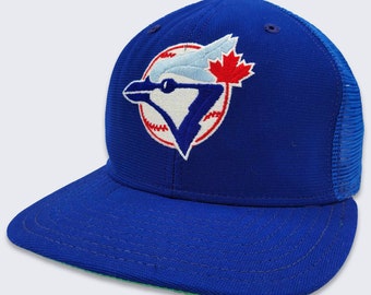 Toronto Blue Jays Vintage 90s New Era Trucker Snapback Hat - Made in USA - MLB Baseball Cap  - One Size Fits All - FREE Shipping