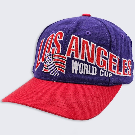 Los Angeles World Cup Vintage 90s Apex One Soccer Snapback Hat - USA 94 - Purple & Red Color Cap - One Size Fits All -FREE SHIPPING