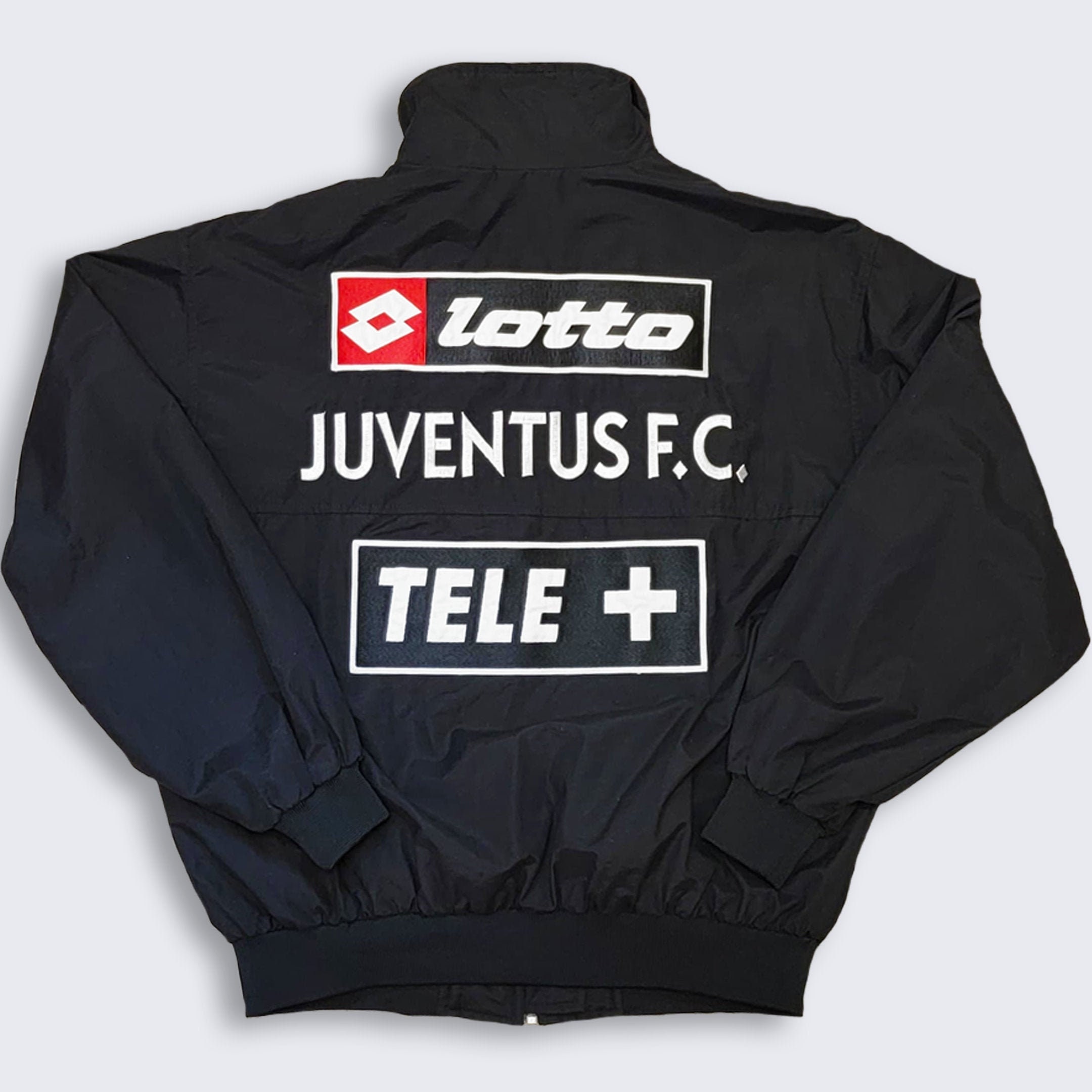 ウェア juventus vintage soccer jacket lotto FC Juventus Vintage Lotto Soccer Jacket - Black Light Coat - Men's