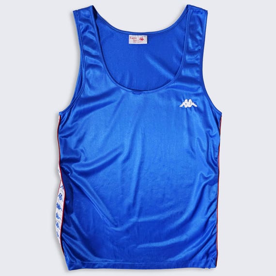 Kappa Vintage 80s Running Track & Field Tank Top Singlet Shirt - Stitched On Logo - Made in Italy - Men's Size: Medium ( M ) - Free SHIPPING