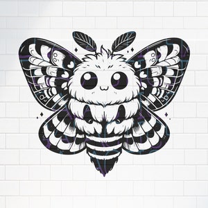 Süße Totenkopfmotte / SVG, PNG / Clipart Original / kawaii Fantasy Gothic Nature / Einzigartiges Design Cricut, Aufkleber, Shirts, Tumblers Tattoo