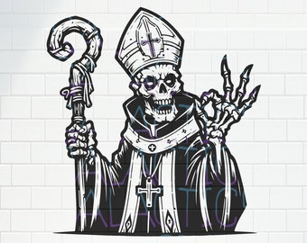 Demonic Priest SVG / PNG, JPG Clipart / Satanic / Dark Occult / Devil Demon, dxf design, file for print, cricut, laser cut engraving, tattoo