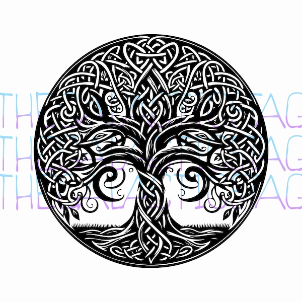 Celtic Knot Tree of Life / Pagan / Yggdrasil Design / Pattern / PNG Vector SVG AI / File for Print, Cricut, Silhouette, Laser Cut Engraving
