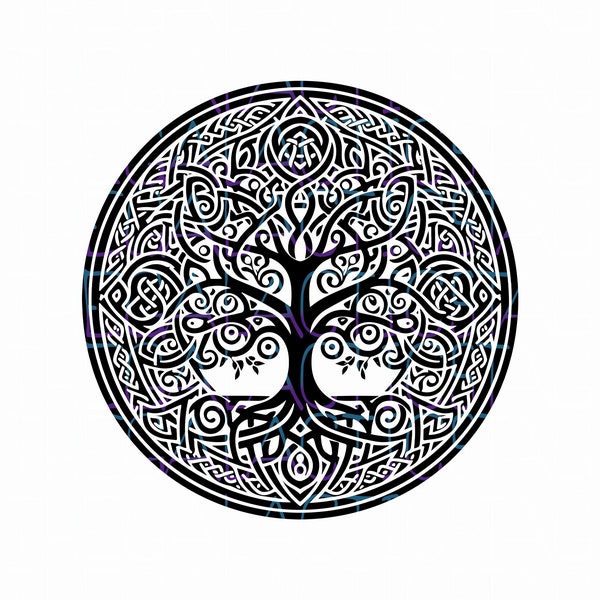 Celtic Tree of Life / Pagan Knot / Yggdrasil Design / Pattern / PNG Vector SVG AI / File for Print, Cricut, Silhouette, Laser Cut Engraving