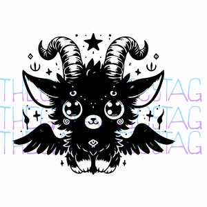 Lindo diseño de Baphomet / SVG, PNG, JPG / Satánico / Ocultismo oscuro / Diseños lindos Cricut, pegatinas, camisas, vasos Tattoo Flash