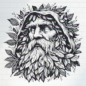 El Hombre Verde Celta / Pagano / Irlandés / Diseño / Gráfico / PNG Vector SVG AI / Archivo para Impresión, Cricut, Silueta, Grabado con Corte Láser / Tatuaje