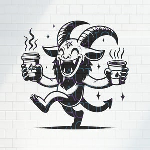 Cute Baphomet / SVG, PNG, JPG / Satanic / Dark Occult / Cute Designs Cricut, Stickers, Shirts, Tumblers Tattoo Flash / Coffee / Devil