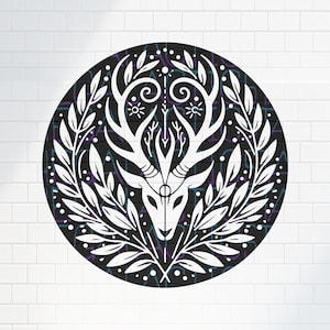 Diseño de alce celta / Pagano / Emblema de astas de ciervo / Animal de la naturaleza / PNG Vector SVG / Archivo para impresión, Cricut, silueta, grabado cortado con láser