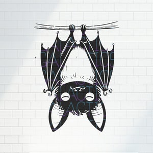 Uroczy nietoperz / SVG, PNG / Oryginalny clipart / kawaii Fantasy Gothic Nature / Unikalny projekt Cricut, dxf, Flash tatuażu / Halloween