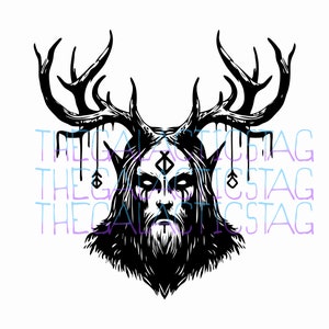 Wilde Magie Schamane / SVG PNG Vektor / Wikinger Design / Silhouette Cricut / Print on Demand / Fantasy