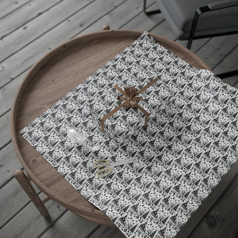 Spooky Nightmare Christmas themed gift wrap - cool / Creepy / eye catching, one of a kind wrapping paper, unique gift decor / Fantasy