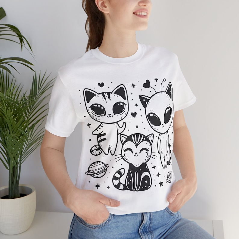 Cute Alien Kitty Space / SVG, PNG, JPG / Hippy Trippy Cat / Stars ...