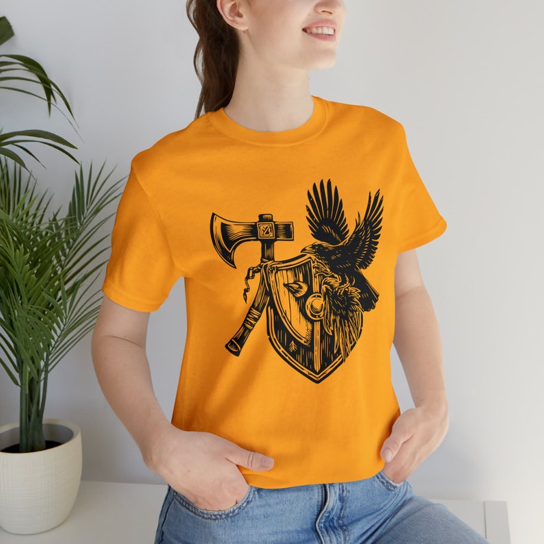Viking Style Axe and Shield Raven / SVG PNG Vector / File for Print, Cricut, Silhouette, Laser Cut Engraving / Norse Pagan / Odin / Rune