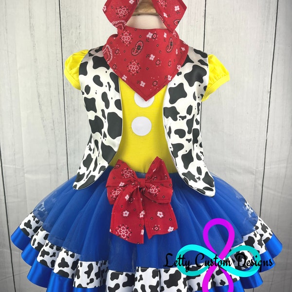 Cowgirl Costume Outfit, Birthday Party Tutu Set Inspired Jessie Toy Story Outfit