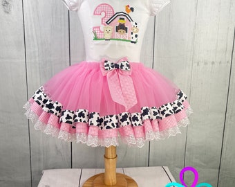 Farm Birthday Tutu Outfit: Barn Girl's Party Set