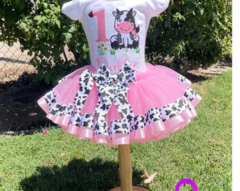 Cow Girl Birthday Tutu Outfit