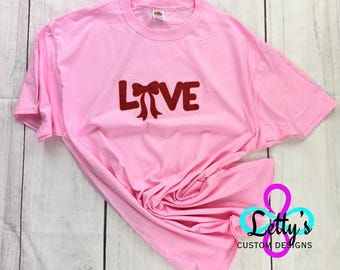 Valentines Day T-Shirt: Love with Bow Graphic