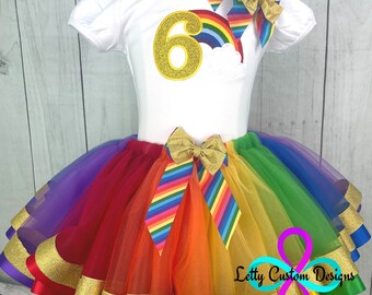 Rainbow Girl's Birthday Outfit