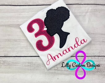 Afro Puff Girl's Birthday T Shirt