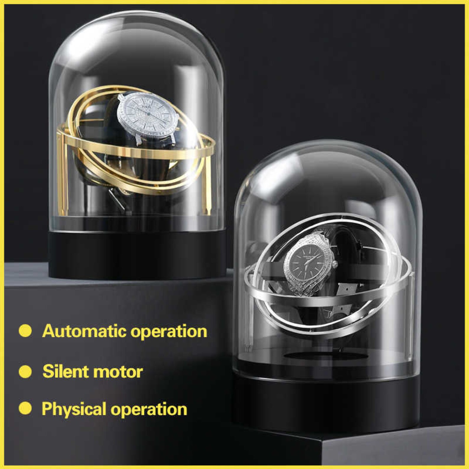 Modern Design Automatic Rotation Single Gyro Watch Winder Etsy
