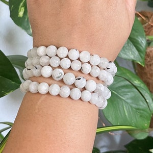 Rainbow Moonstone Crystal Stretch Bracelet