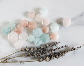 Morganite Mini Hexagons (14-21mm)