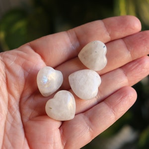 Moonstone Mini Hearts with Blue Flash