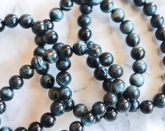 Blue Tiger's Eye Crystal Stretch Bracelet 8mm