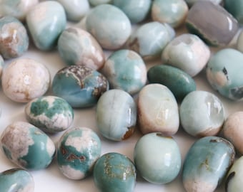 Green Flower Agate Tumbles