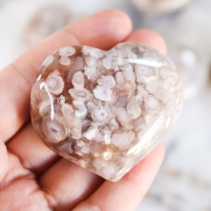 Flower Agate Hearts 40x50mm approx