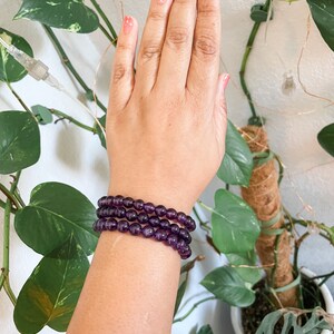 High Quality Amethyst Crystal Stretch Bracelet 8mm