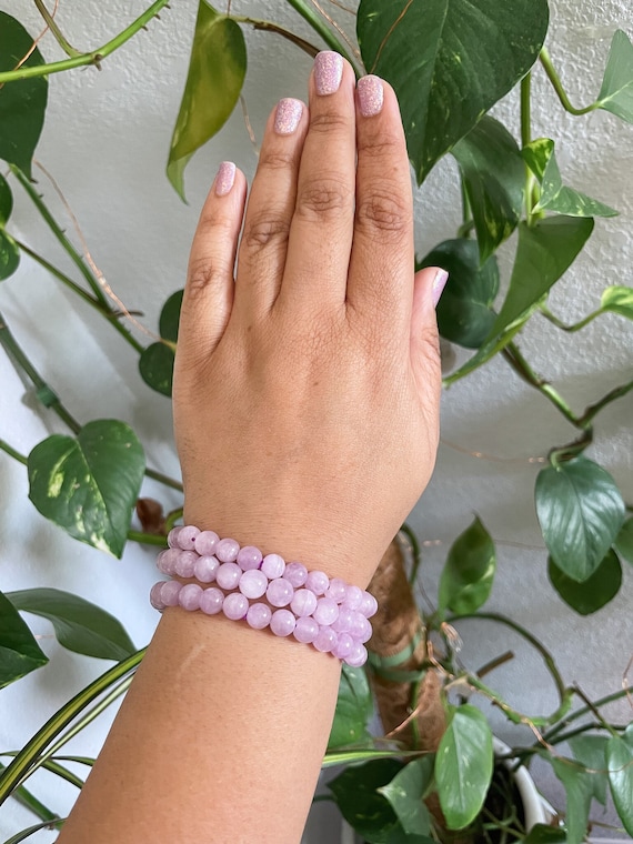 High Quality Kunzite Crystal Stretch Bracelet 8mm