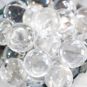 Clear Quartz Mini Spheres with Rainbow 1” diameter
