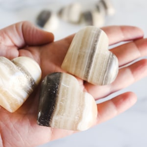 Zebra Calcite Hearts