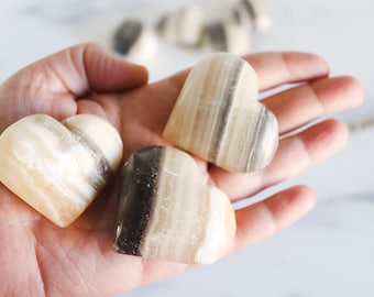 Zebra Calcite Hearts