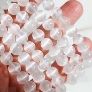 Selenite Bracelet  with flash 8mm