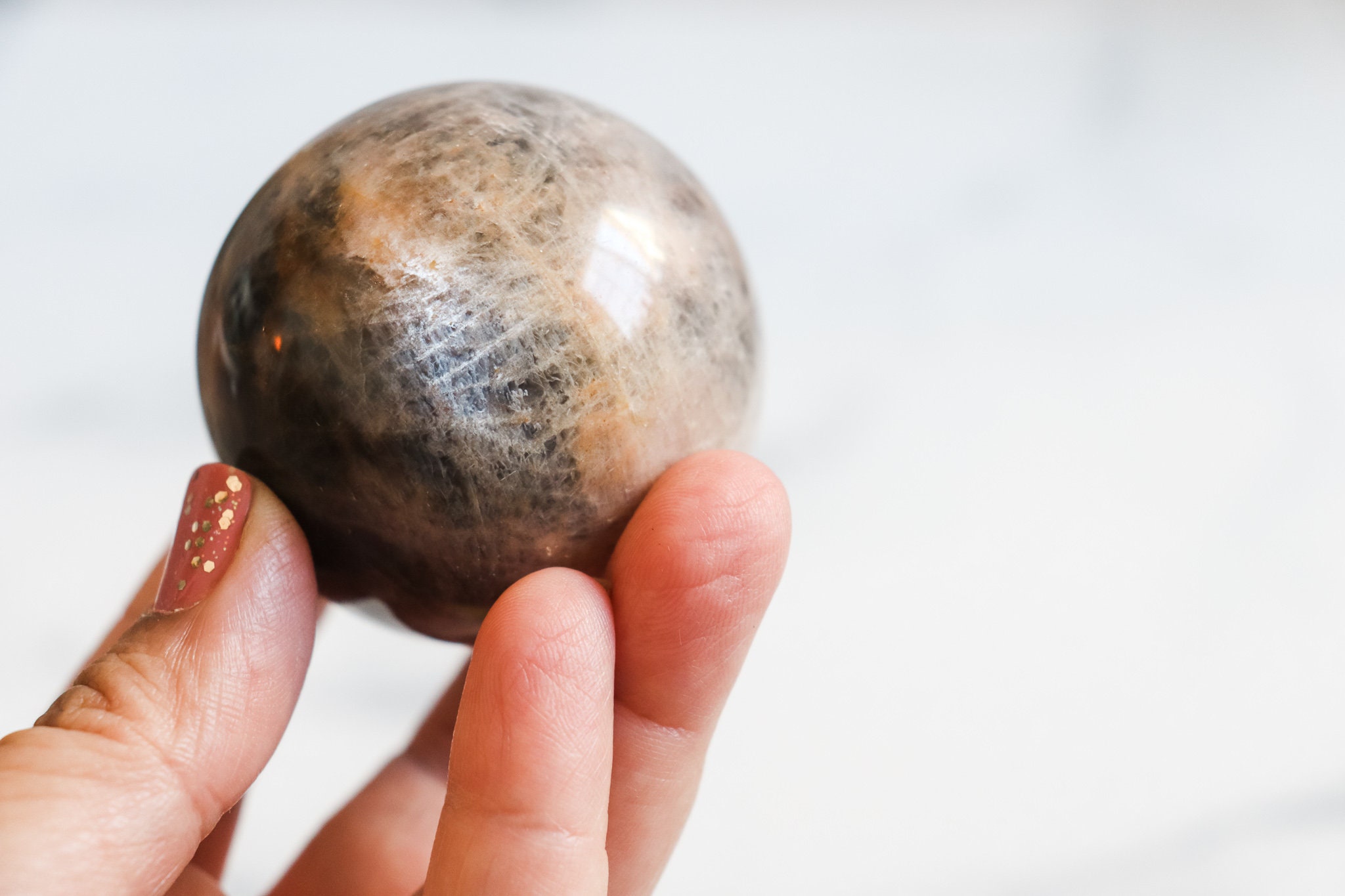 ブラックムーンストーン スフィア 57 mm - Etsy 日本