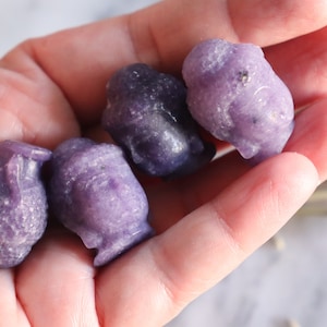 Lepidolit Mini Buddha Köpfe