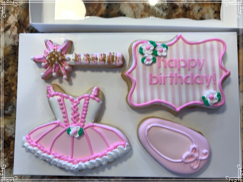 Girl Birthday Cookies One Dozen. Each One is Wrapped Etsy