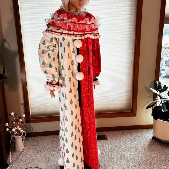 Vintage Clown Lady Costume Adult Grey Red Vintage Clown Lady Costume Adult Grey Red