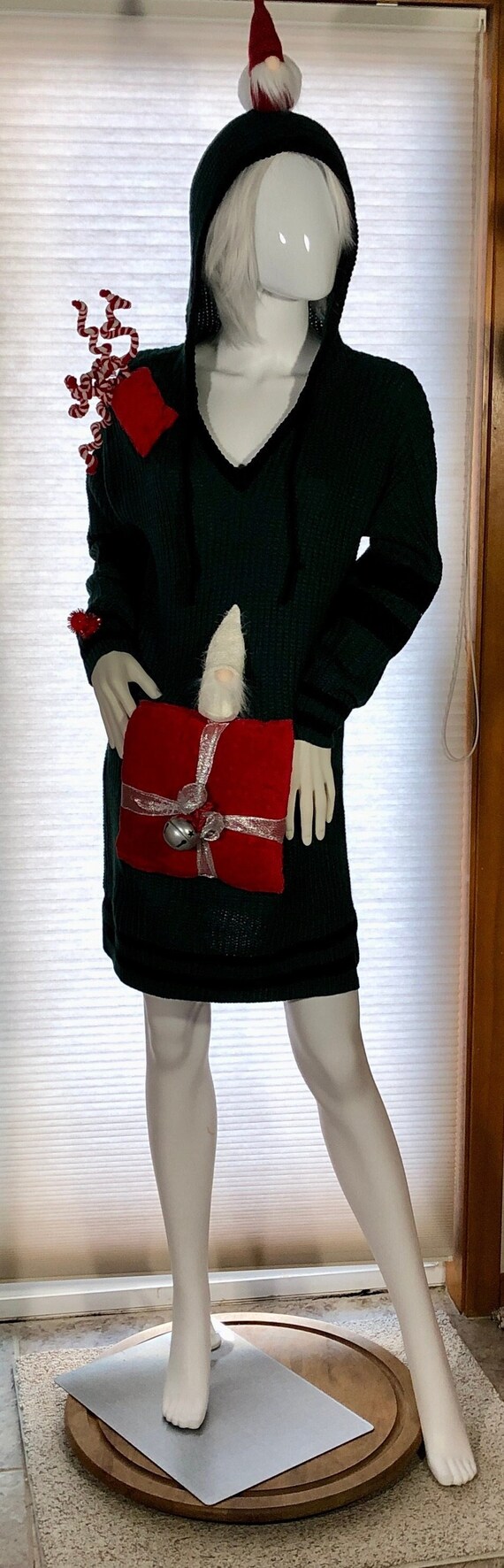 Ugly Christmas Sweater Dress: Troll Hood, Gift Pouch, Holiday Party Costume - Etsy Ugly Christmas Sweater Dress: Troll Hood, Gift Pouch, Holiday Party Costume - Etsy