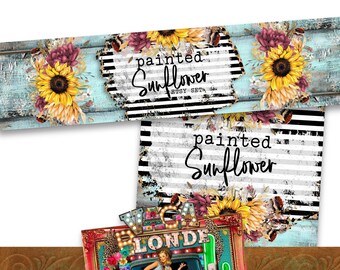 Rustic Sunflower Etsy Set: DIY Shop Banner and Icon  (Instant Download)