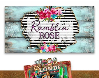 Facebook Group Banner Set, "Ramblin' Rose".  2 piece Facebook Group Cover set are blank Templates, ready for you to download & add your name